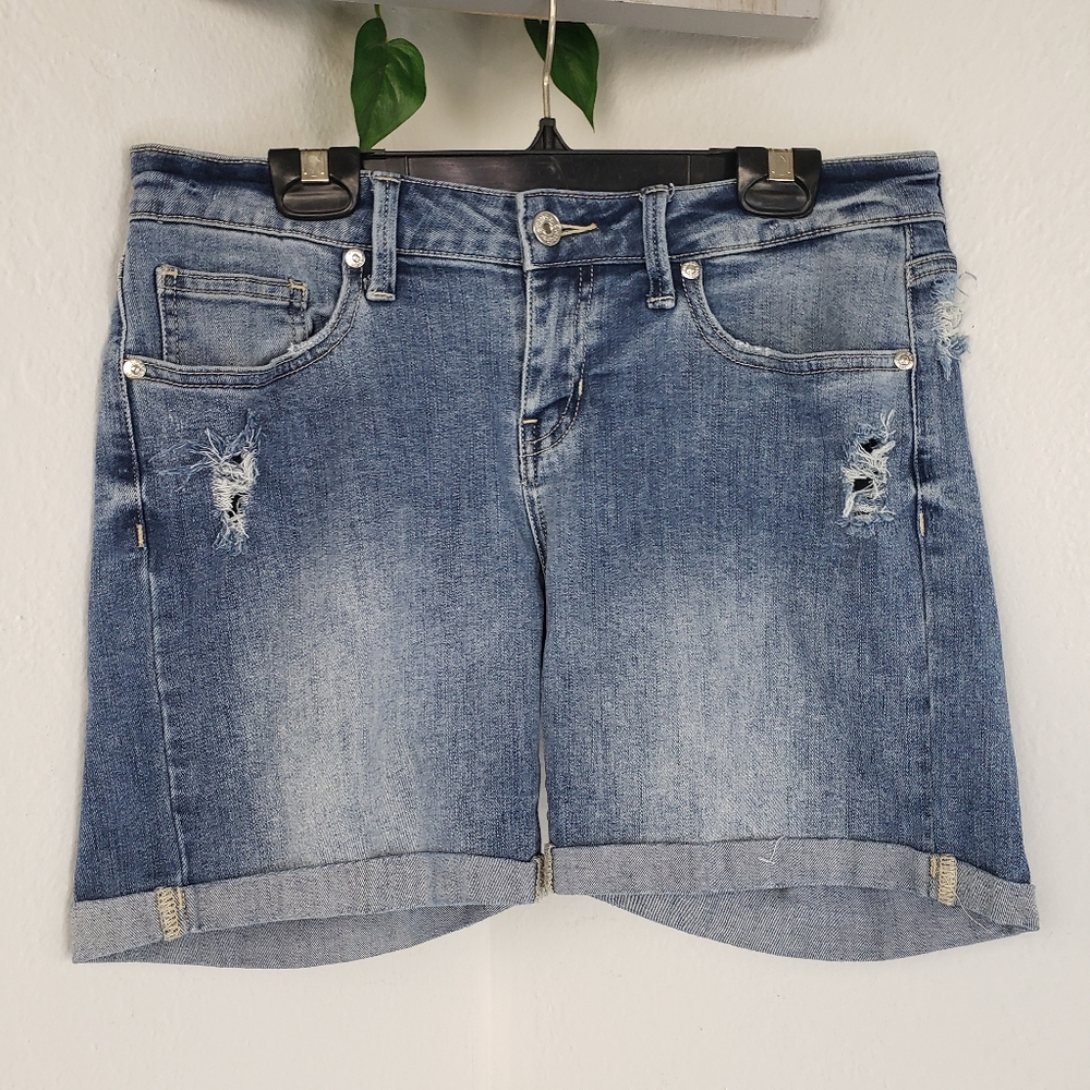 Guess Denim Distressed Cuffs Stretchy Cuffs Grunge Streetwear Y2K Rocker Small